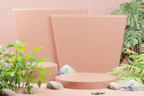 3d rendering podium background illustration element