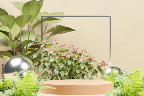 3d rendering podium background illustration element