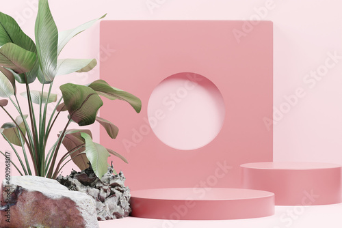 3d rendering podium background illustration element
