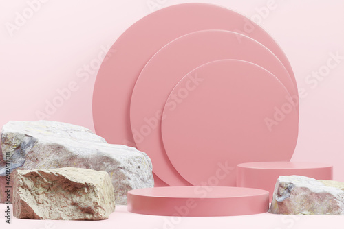3d rendering podium background illustration element