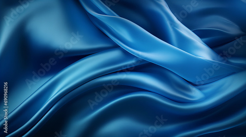 A blue abstract luxury satin fabric designed background