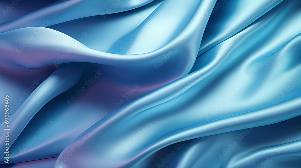 A close up of a light blue abstract satin fabric, luxury fabric design background A close up of a light blue abstract satin fabric, luxury fabric design background