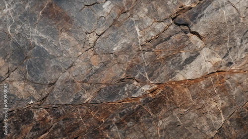 A close up of a rock with cracks, grey colored with abstract design, texture