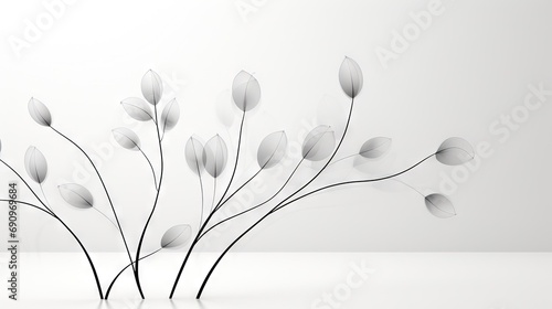 Abstract gentle transparent flowers  cyber silverpoint impressionism. Great as wallpaper  background  postcard  banner.