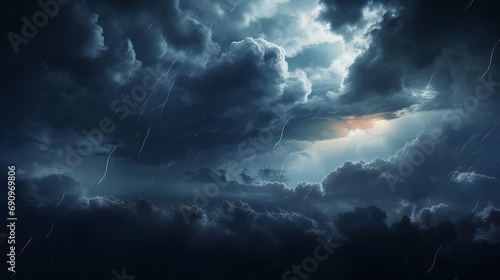 beautiful dark mysterious looking clouds in the rainy night sky