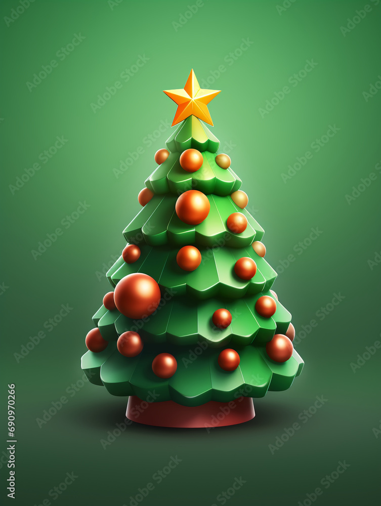 Christmas tree, 3D icon, green and red, claim material metrics, 3D rendering, smooth ash! Cut girl style, realistic use of light and color, soft gradient, honey style, ai generative Christmas tree, 3D icon, green and red, claim material metrics, 3D rendering, smooth ash! Cut girl style, realistic use of light and color, soft gradient, honey style, ai generative