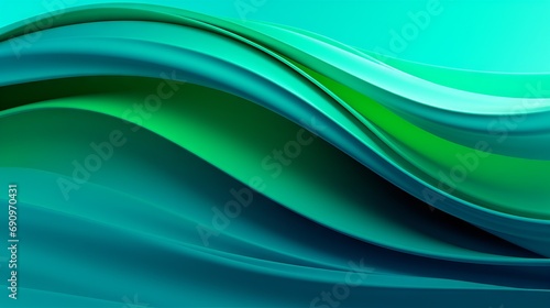 Abstract Green and Blue Wave Background AI Generated