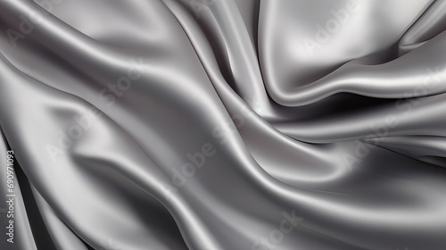 A close up of a grey abstract satin fabric, luxury fabric background design