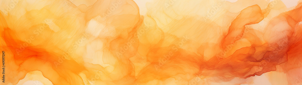 A abstract dark orange and white watercolor background, design banner