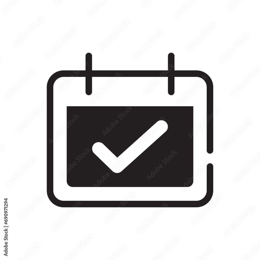 Calendar checkmark icon. Vector illustration Calendar checkmark icon. Vector illustration