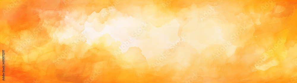 Obraz premium A abstract designed orange and white watercolor background banner