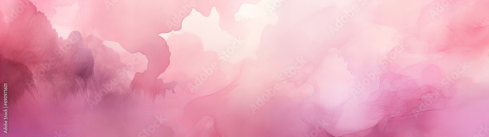 A abstract designed pink, peach and white watercolor background banner A abstract designed pink, peach and white watercolor background banner
