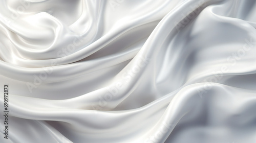 A white abstract satin fabric background, luxury fabric design 