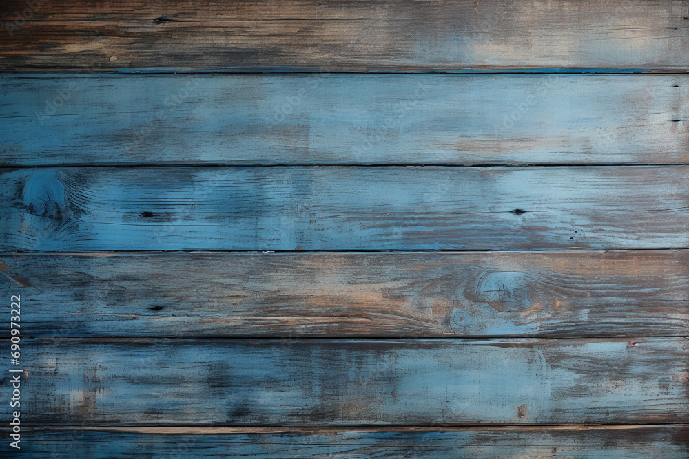 Obraz premium Timeber blue wooden vintage texture and background copy space, ai generative
