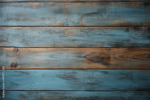Timeber blue wooden vintage texture and background copy space, ai generative