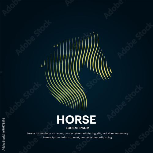 simple logo horse Illustration in a linear style. Abstract line art horse head Logotype concept icon. Vector illustration suitable for organization, company, or community. EPS 10