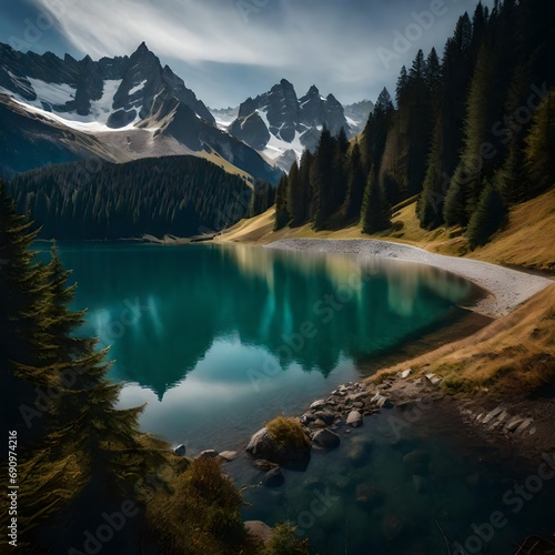 lake in the mountains  generative AI tool © Mian