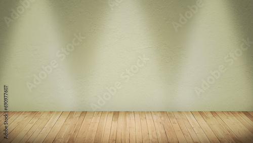 Fototapeta Naklejka Na Ścianę i Meble -  Background of Cream Wall with Wood