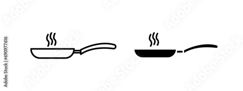 Frying pan icon set. vector illustration photo