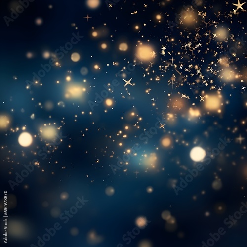  background with stars  and a Blue Christmas bokeh background.