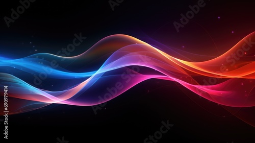 colorful Energy Flow and line connection in dark Background