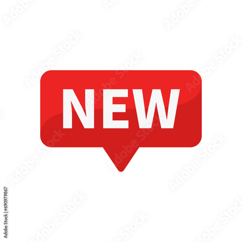 New In Red Rectangle Shape For Product Promotion Business Marketing Social Media Information
