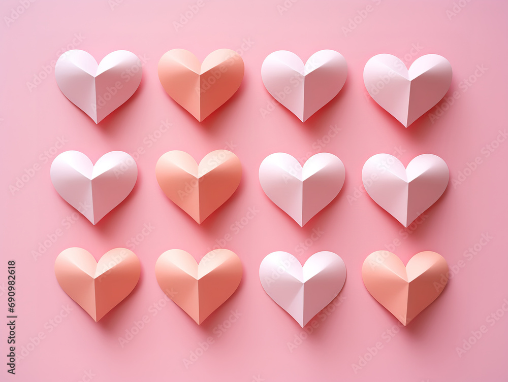 Paper isolated heart background