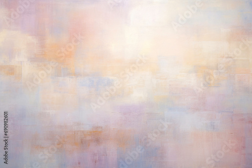 Oil paint texture background. Abstract oil painting wallpaper in yellow, blue, pink, white, beige and gold colours. Generative AI 