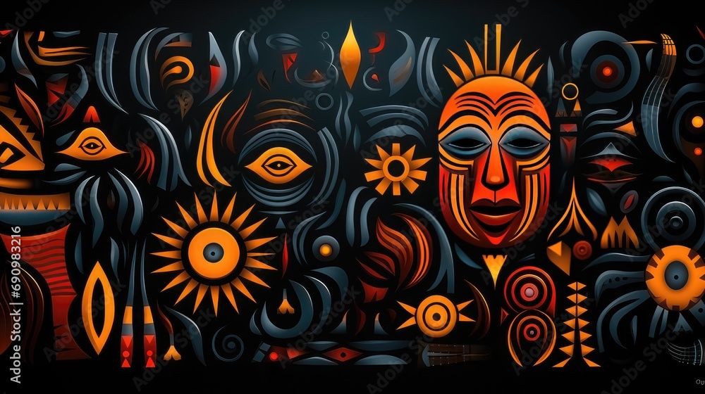 Fototapeta Discover the Beauty of African Folk Art-inspired Abstract Patterns as Stunning Backgrounds

