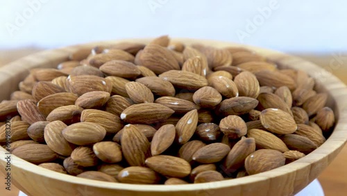 Wallpaper Mural Almond kernel in a bowl. Background view from above. Healthy food Torontodigital.ca