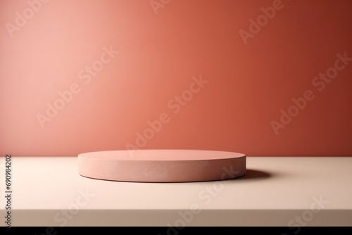 Empty Pink Podium Display Background