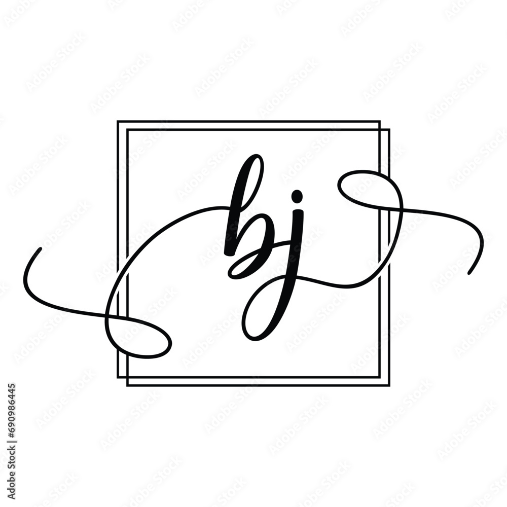 BJ Initial handwriting minimalist logo Design BJ Initial handwriting minimalist logo Design