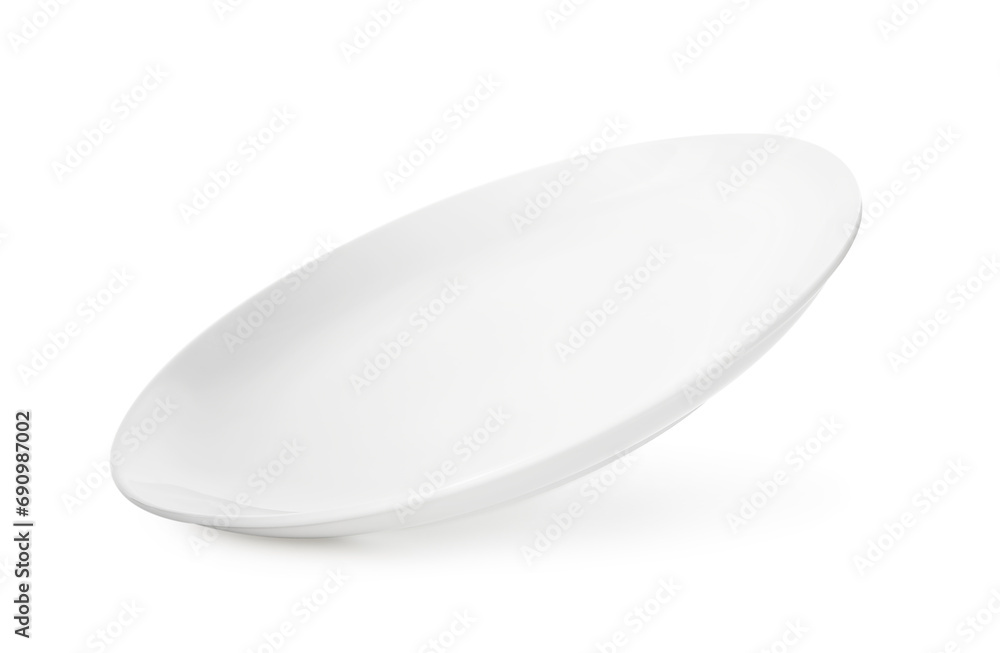 Clean empty ceramic plate isolated on white Clean empty ceramic plate isolated on white
