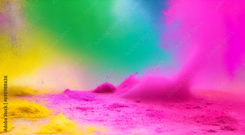 Explosion of vibrant, colorful ink splattering in creative motion.