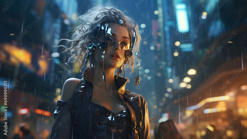 artificial intelligence with a futuristic and abstract composition, Girl wit AI technology. generative AI artificial intelligence with a futuristic and abstract composition, Girl wit AI technology. generative AI
