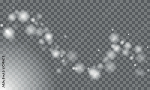 Christmas bokeh light. Light circles along a curve. Vector illustration EPS10