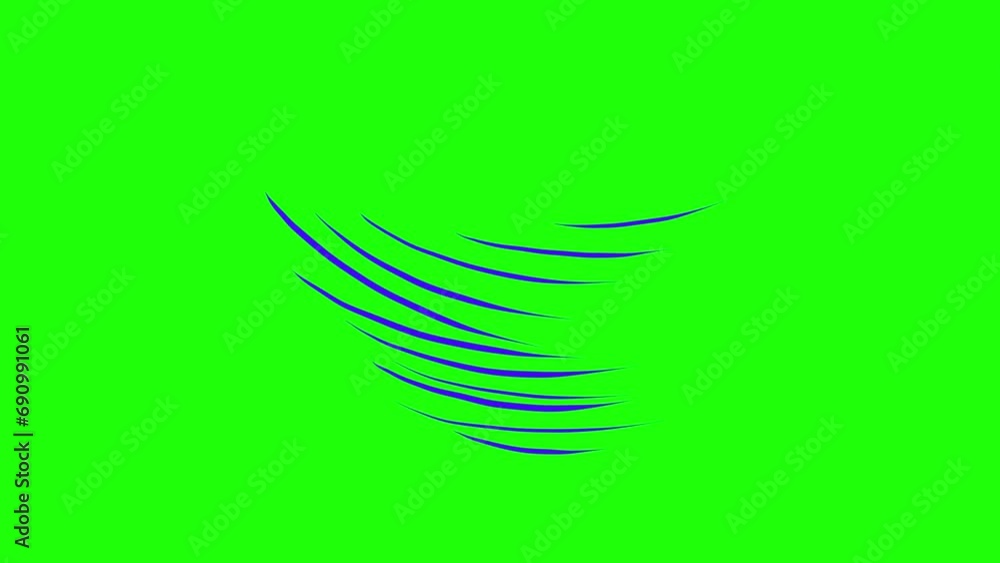 Blue rotating lines on a green screen. Concept of turning, spinning, wind, tornado, dance. Stock dynamic effect in 4K with alpha channel. Blue rotating lines on a green screen. Concept of turning, spinning, wind, tornado, dance. Stock dynamic effect in 4K with alpha channel.