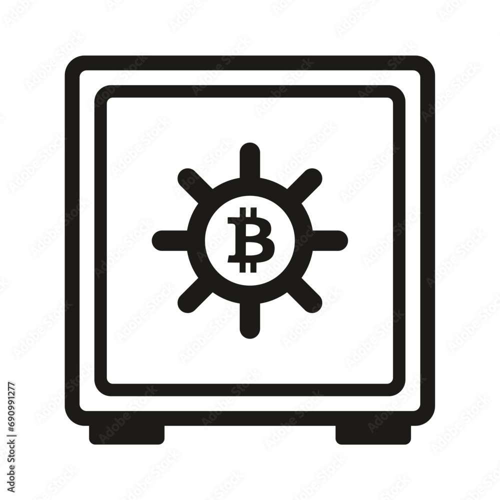 Bitcoin safe wallet symbol icon pictogram button security finance Bitcoin safe wallet symbol icon pictogram button security finance
