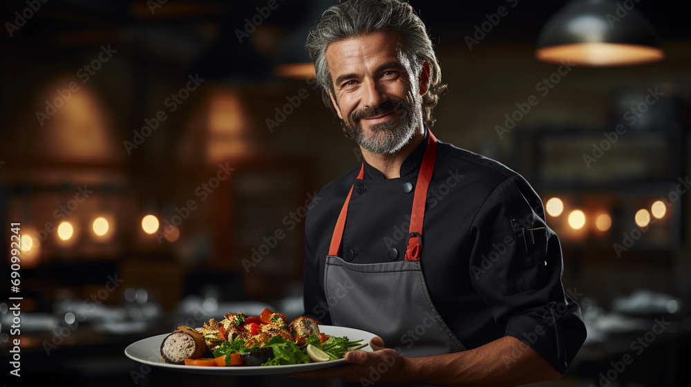 Portrait of a chef in professional clothes