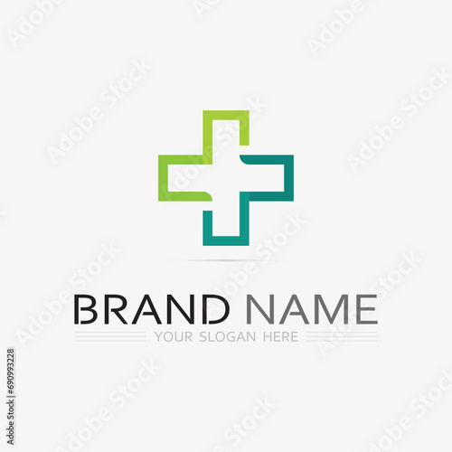 health protection with shield logo design vector template for medical or insurance company-vector