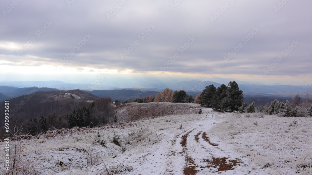 snow covered mountains