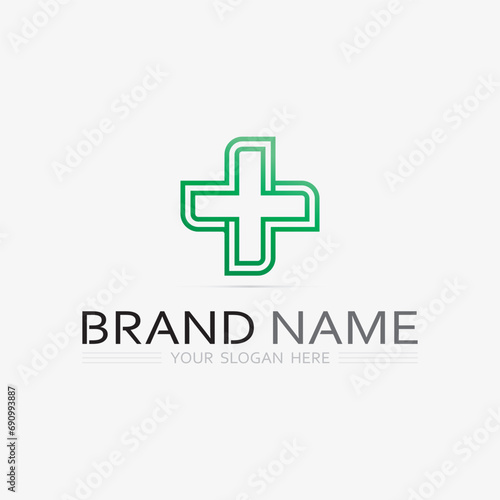 health protection with shield logo design vector template for medical or insurance company-vector