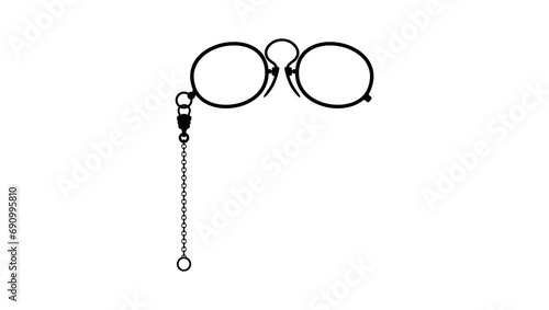 pince-nez, black isolated silhouette photo