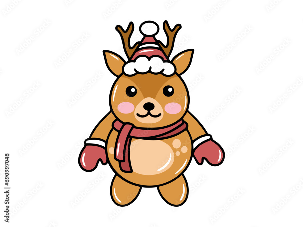Christmas Animal with Deer Cartoon	
