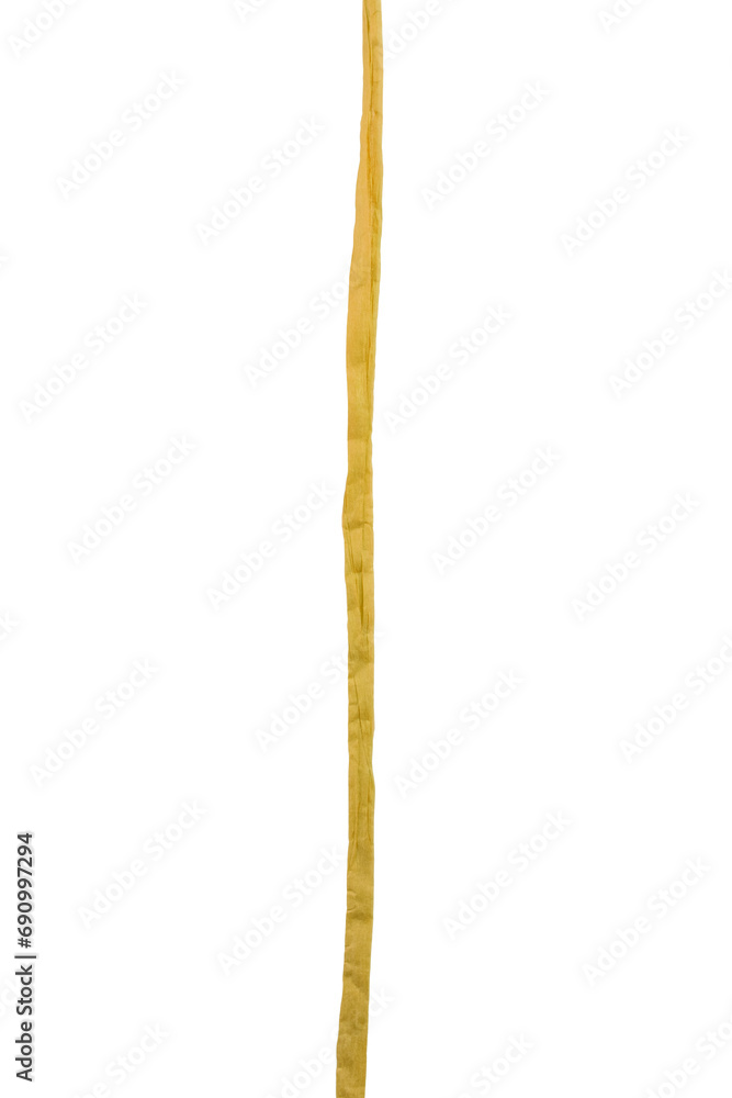 line of yellow paper ribbon isolated on white background line of yellow paper ribbon isolated on white background
