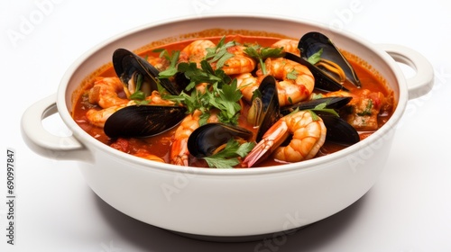 Delicious Italian Cioppino Seafood Stew in a Bowl AI Generated