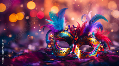 carnival mask background, generative ai