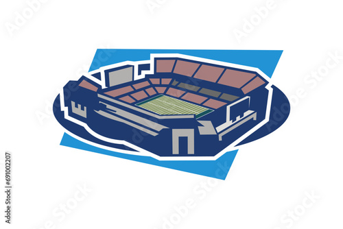 Simple American football stadium icon  Sport icon  flat  football stadium vector icon. vector illustration.