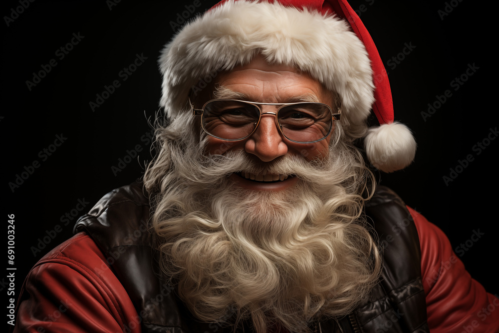 Santa claus , black background, AI generate Santa claus , black background, AI generate