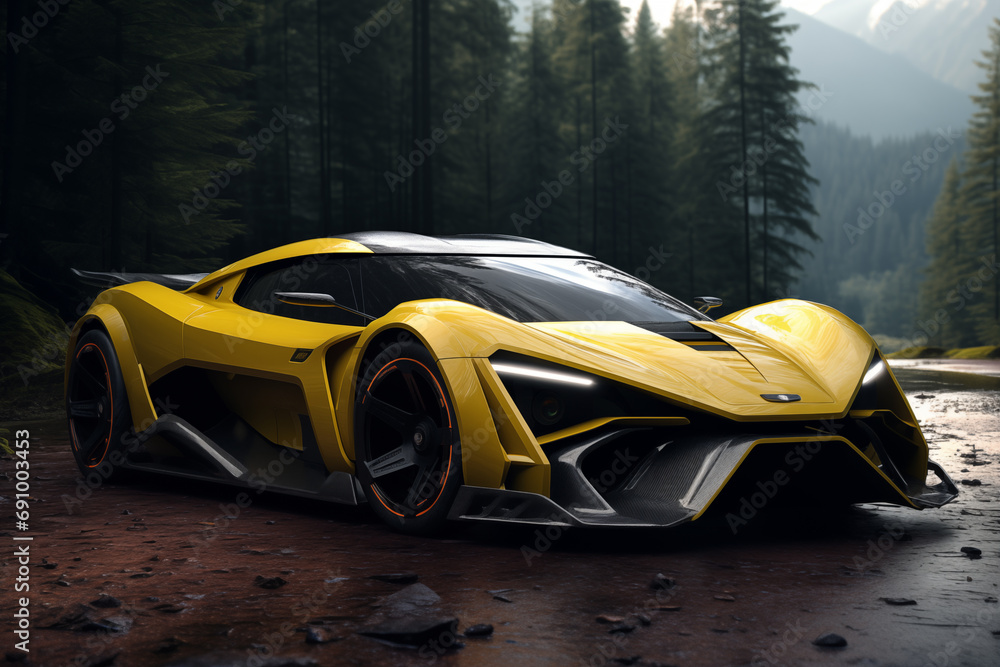 Naklejka premium Futuristic sportcar concept